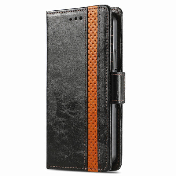 For Honor Magic6 Pro CaseNeo Splicing Dual Magnetic Buckle Leather Phone Case(Black)