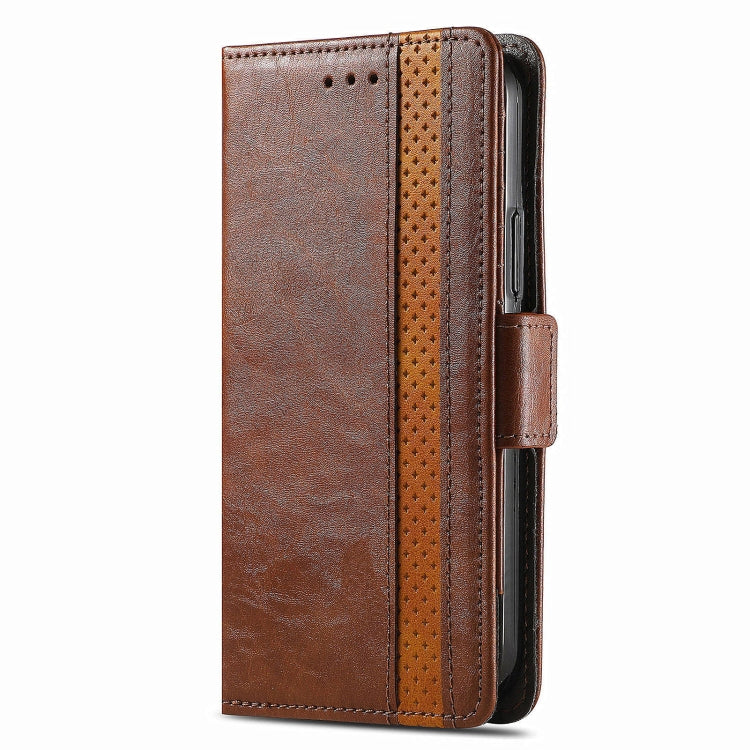 For Honor Magic6 Pro CaseNeo Splicing Dual Magnetic Buckle Leather Phone Case(Brown)