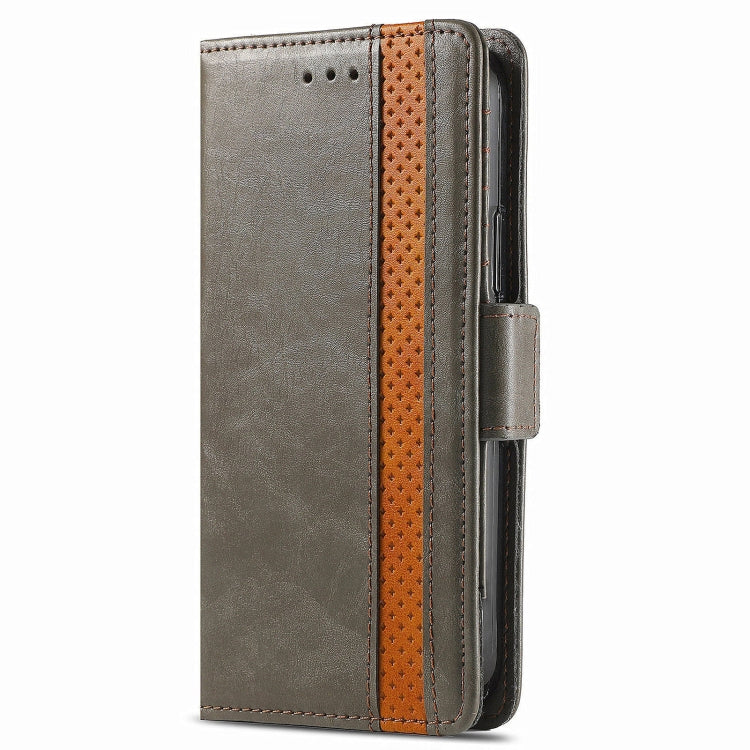 For Honor Magic6 Pro CaseNeo Splicing Dual Magnetic Buckle Leather Phone Case(Gray)