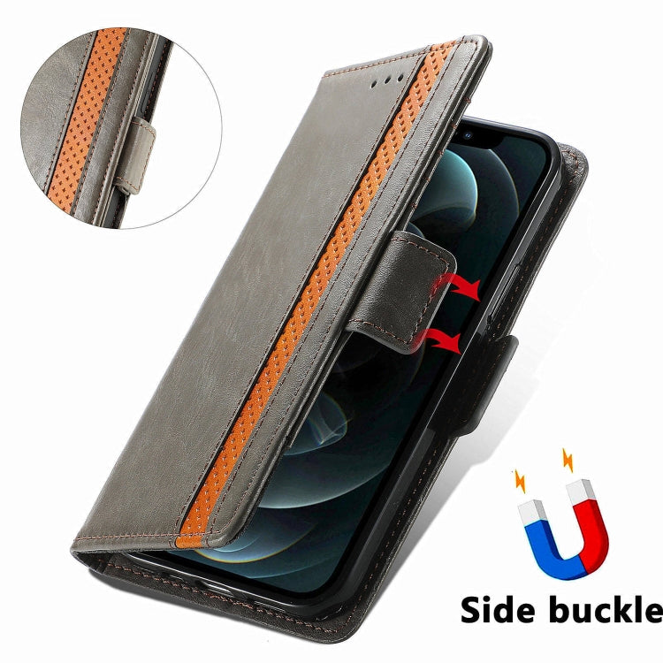 For Honor Magic6 Pro CaseNeo Splicing Dual Magnetic Buckle Leather Phone Case(Gray)