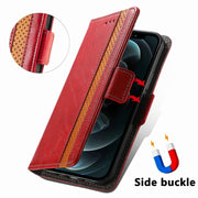 For Honor Magic6 Pro CaseNeo Splicing Dual Magnetic Buckle Leather Phone Case(Red)