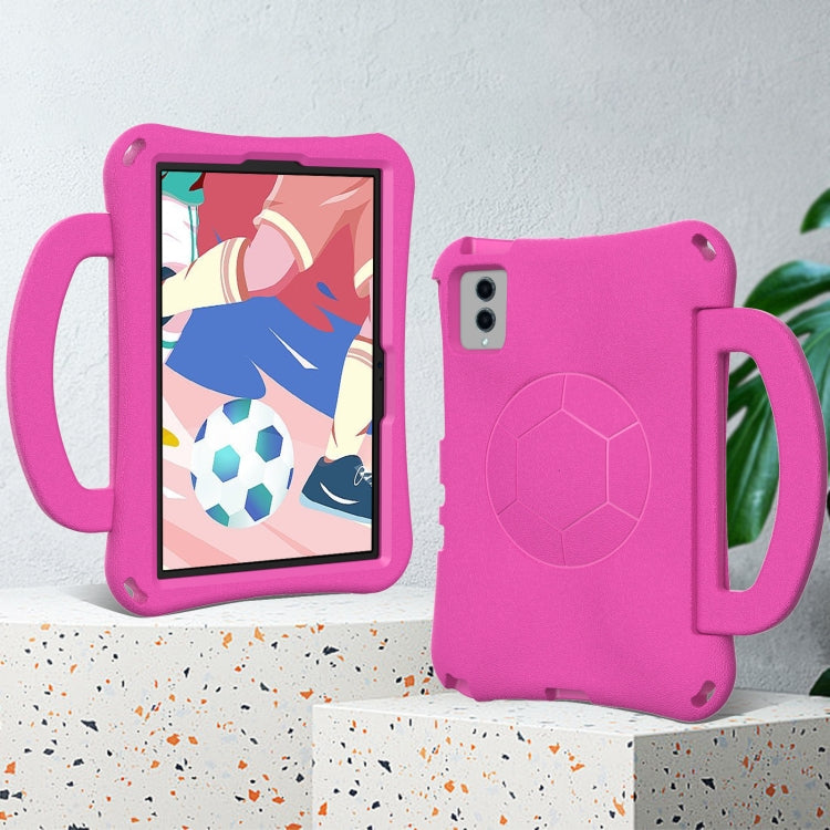 For Lenovo Tab M11 / Xiaoxin Pad 11 2024 Handle Football Shaped EVA Shockproof Tablet Case(RoseRed)