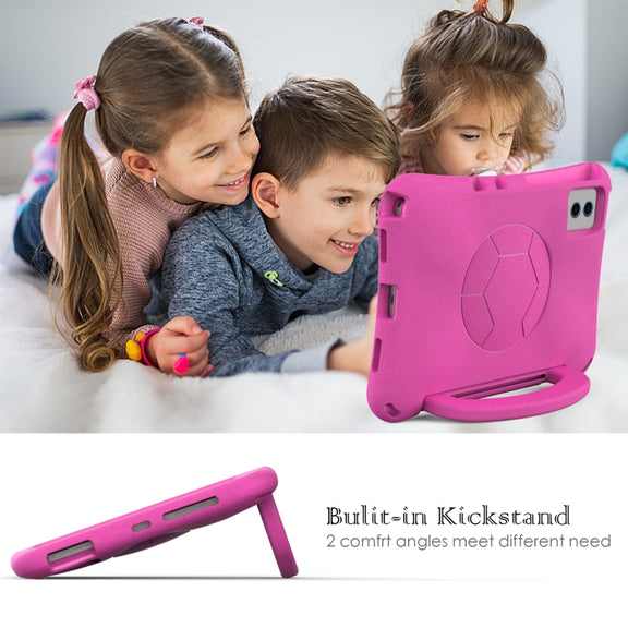 For Lenovo Tab M11 / Xiaoxin Pad 11 2024 Handle Football Shaped EVA Shockproof Tablet Case(RoseRed)