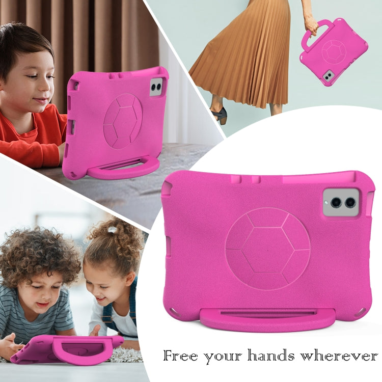For Lenovo Tab M11 / Xiaoxin Pad 11 2024 Handle Football Shaped EVA Shockproof Tablet Case(RoseRed)