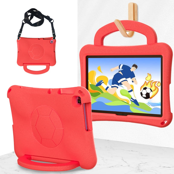 For Lenovo Tab M10 3rd Gen TB-328FU/XU  Handle Football Shaped EVA Shockproof Tablet Case(Red)