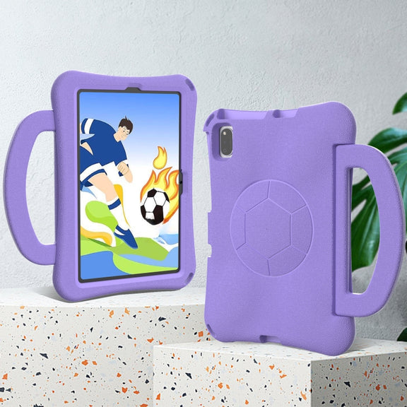 For Lenovo Tab M10 Plus TB-X606F 10.3 Handle Football Shaped EVA Shockproof Tablet Case(Light Purple)
