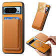 For Google Pixel 9 Retro Magsafe Card Bag PU Back Cover Phone Case(Yellow) - Google Cases by PMC TechLife | Online Shopping South Africa | PMC TechLife | Buy Now Pay Later Mobicred