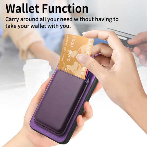For Google Pixel 9 Retro Magsafe Card Bag PU Back Cover Phone Case(Purple)