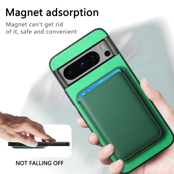For Google Pixel 9 Retro Magsafe Card Bag PU Back Cover Phone Case(Green)