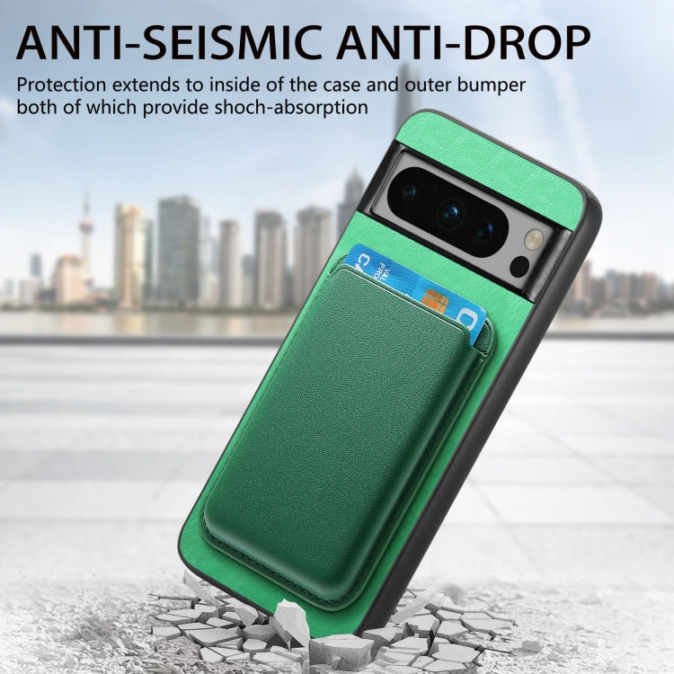 For Google Pixel 9 Retro Magsafe Card Bag PU Back Cover Phone Case(Green)