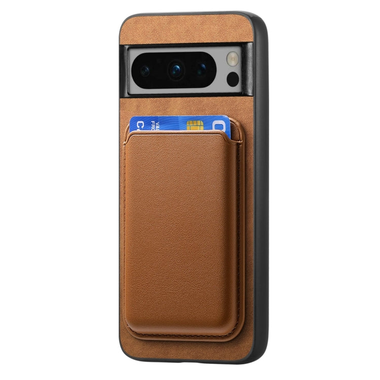 For Google Pixel 9 Retro Magsafe Card Bag PU Back Cover Phone Case(Brown)