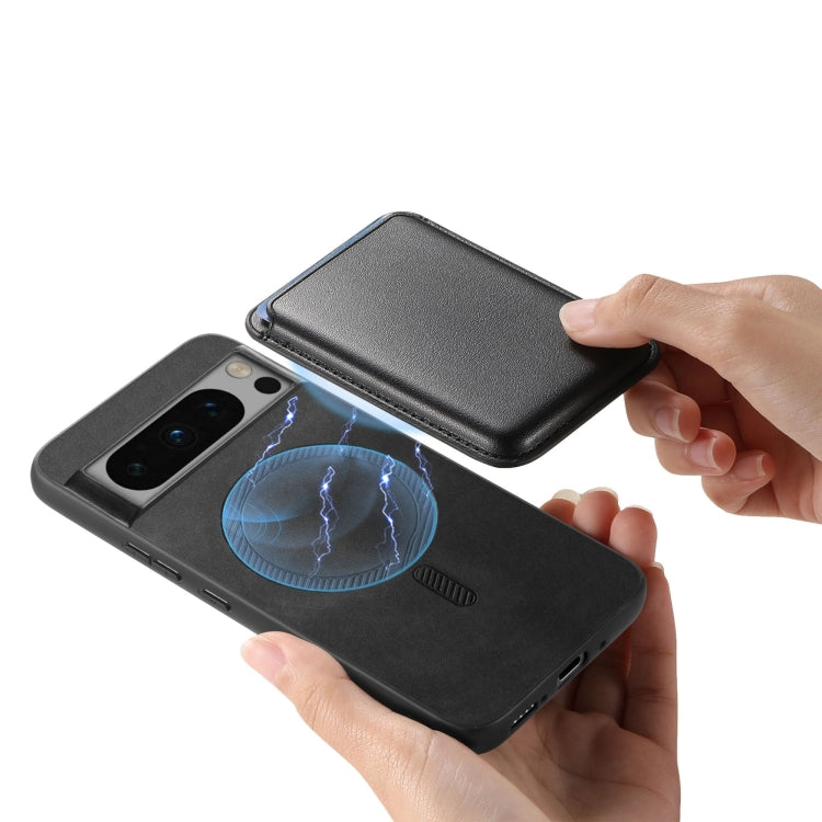 For Google Pixel 9 Retro Magsafe Card Bag PU Back Cover Phone Case(Black)