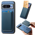 For Google Pixel 9 Pro Retro Magsafe Card Bag PU Back Cover Phone Case(Blue) - Google Cases by PMC TechLife | Online Shopping South Africa | PMC TechLife | Buy Now Pay Later Mobicred