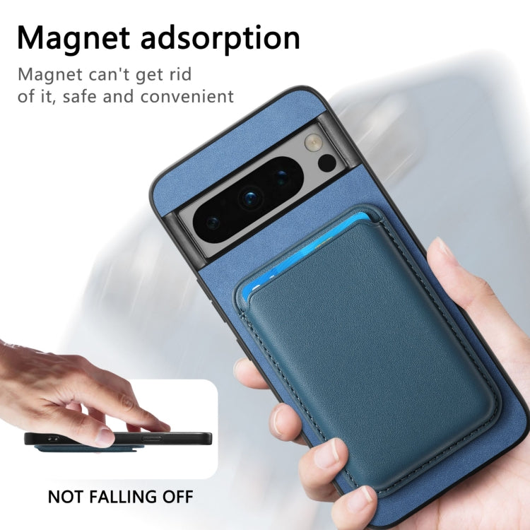For Google Pixel 9 Pro Retro Magsafe Card Bag PU Back Cover Phone Case(Blue)