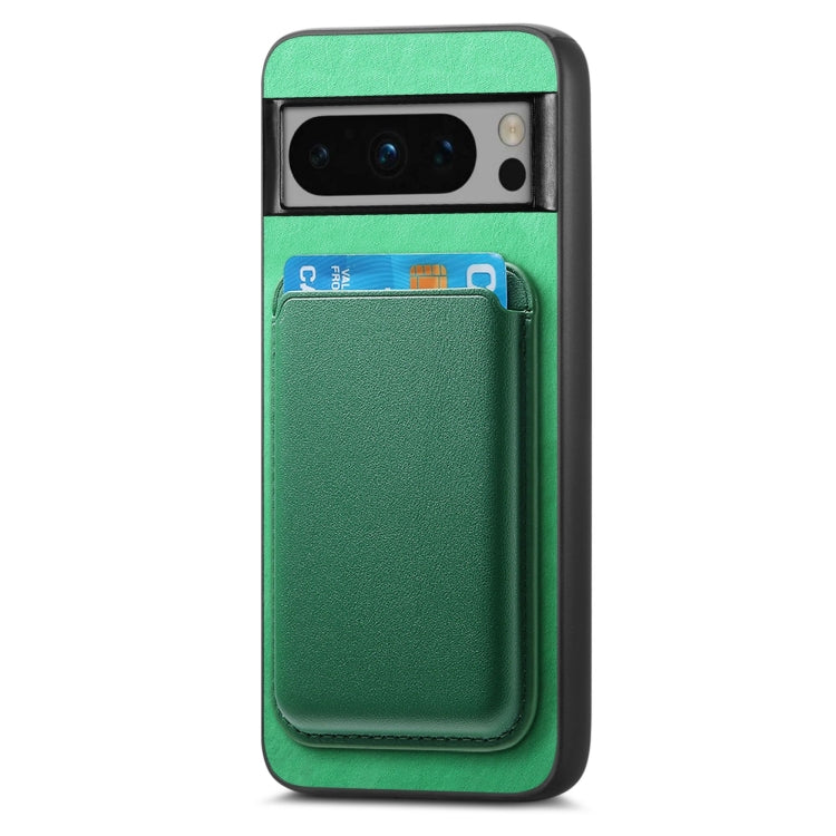 For Google Pixel 9 Pro Retro Magsafe Card Bag PU Back Cover Phone Case(Green)