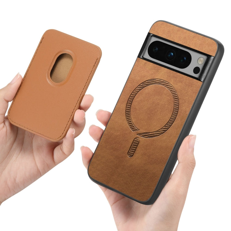 For Google Pixel 9 Pro Retro Magsafe Card Bag PU Back Cover Phone Case(Brown)
