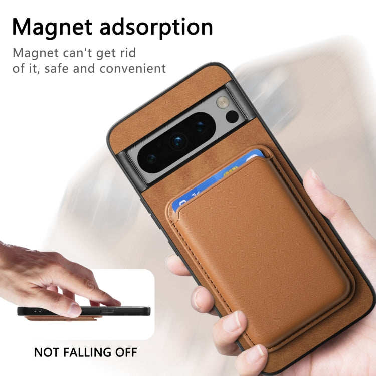 For Google Pixel 9 Pro Retro Magsafe Card Bag PU Back Cover Phone Case(Brown)