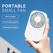 F11 Portable Rechargeable Hanging Neck Fan Cooling Handheld Fan 3 Speeds Desk Fan(Black)