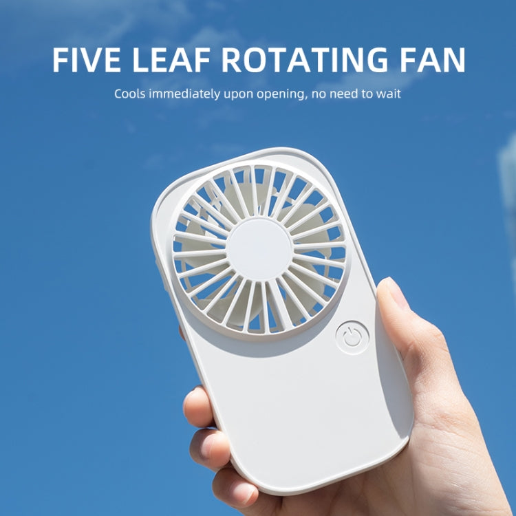 F11 Portable Rechargeable Hanging Neck Fan Cooling Handheld Fan 3 Speeds Desk Fan(White)