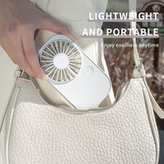 F11 Portable Rechargeable Hanging Neck Fan Cooling Handheld Fan 3 Speeds Desk Fan(White)