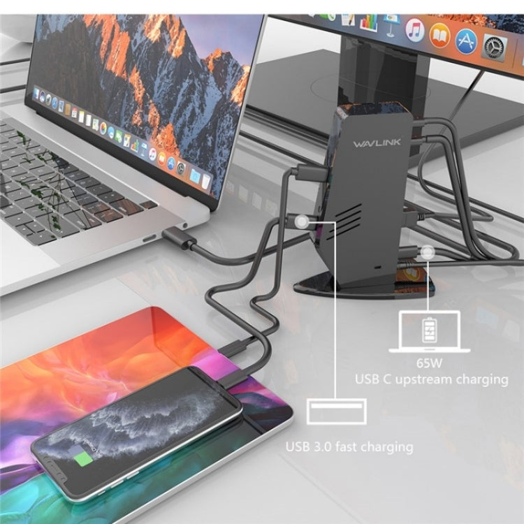 WAVLINK UG69PD5 USB-C HD 60Hz Monitor Adapter Dual 4K Display Docking Station, Plug:EU Plug
