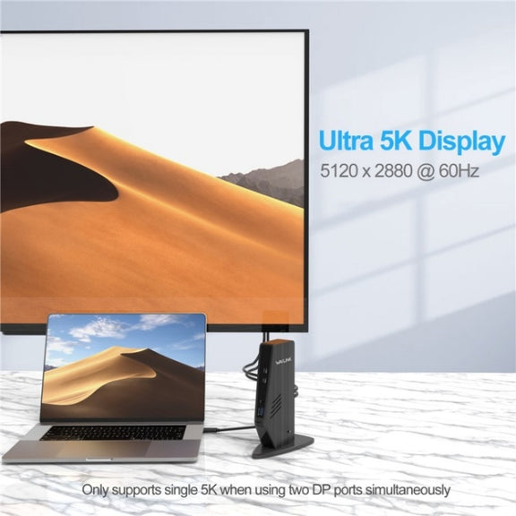 WAVLINK UG69PD5 USB-C HD 60Hz Monitor Adapter Dual 4K Display Docking Station, Plug:EU Plug