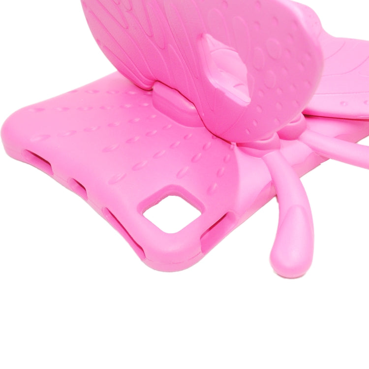 For iPad Air 11 2025 / 2024 Butterfly Bracket Kids EVA Shockproof Tablet Case(RoseRed)