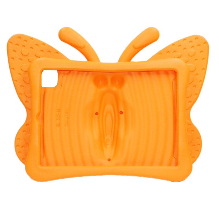 For iPad Air 11 2024 Butterfly Bracket Kids EVA Shockproof Tablet Case(Orange)