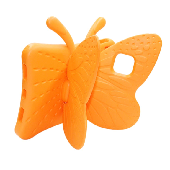 For iPad Air 11 2024 Butterfly Bracket Kids EVA Shockproof Tablet Case(Orange)