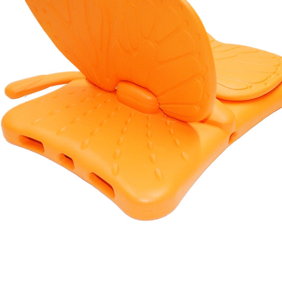 For iPad Air 11 2024 Butterfly Bracket Kids EVA Shockproof Tablet Case(Orange)