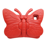 For iPad Pro 11 2024 Butterfly Bracket Kids EVA Shockproof Tablet Case(Red)