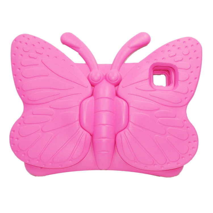 For iPad Pro 11 2024 Butterfly Bracket Kids EVA Shockproof Tablet Case(RoseRed)