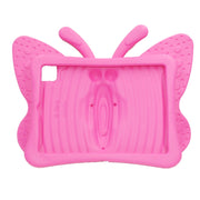For iPad Pro 11 2024 Butterfly Bracket Kids EVA Shockproof Tablet Case(RoseRed)