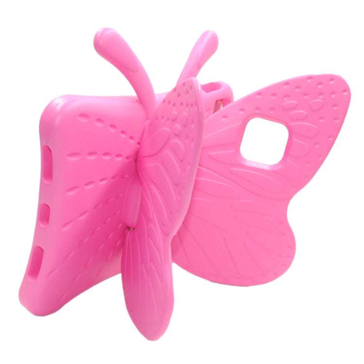 For iPad Pro 11 2024 Butterfly Bracket Kids EVA Shockproof Tablet Case(RoseRed)