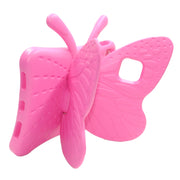 For iPad Pro 11 2024 Butterfly Bracket Kids EVA Shockproof Tablet Case(RoseRed)