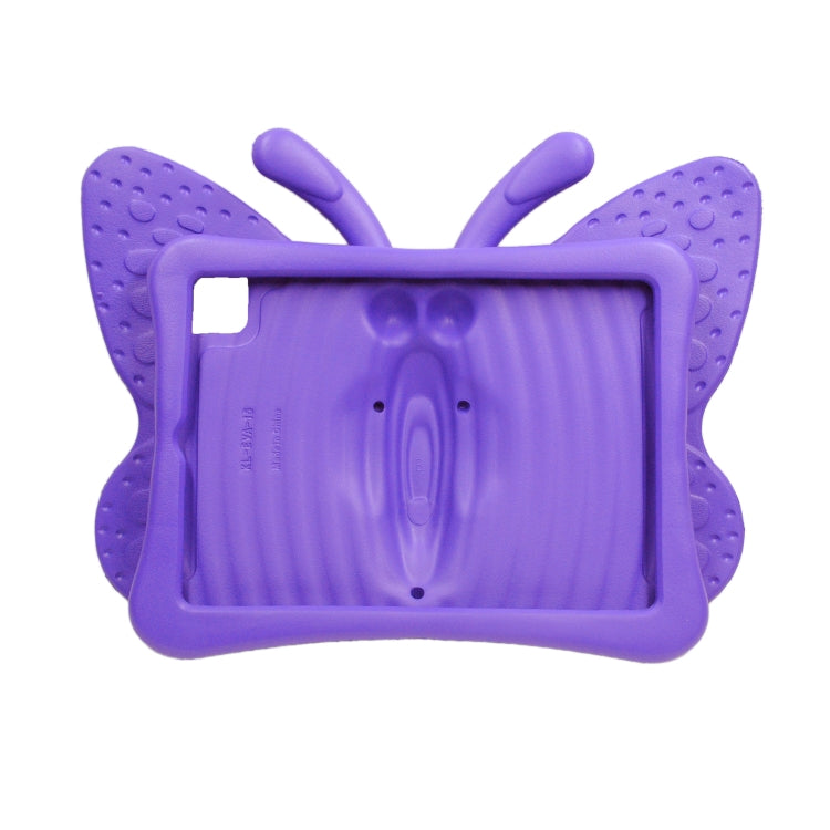For iPad Pro 11 2024 Butterfly Bracket Kids EVA Shockproof Tablet Case(Purple)