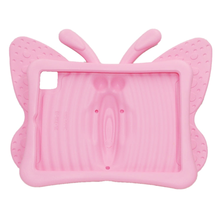 For iPad Pro 11 2024 Butterfly Bracket Kids EVA Shockproof Tablet Case(Pink)
