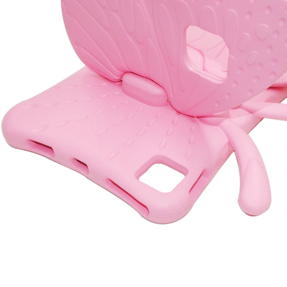 For iPad Pro 11 2024 Butterfly Bracket Kids EVA Shockproof Tablet Case(Pink)