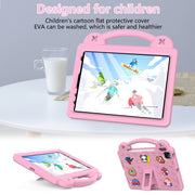 For iPad Air 11 2024 Handle Kickstand Children EVA Shockproof Tablet Case(Pink)
