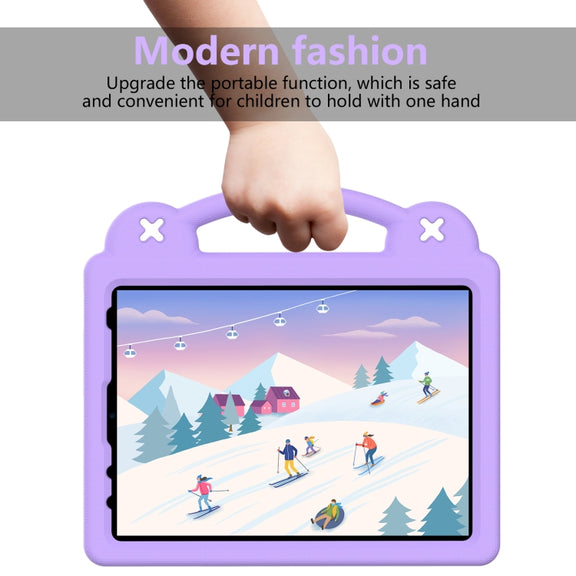For iPad Air 11 2024 Handle Kickstand Children EVA Shockproof Tablet Case(Light Purple)