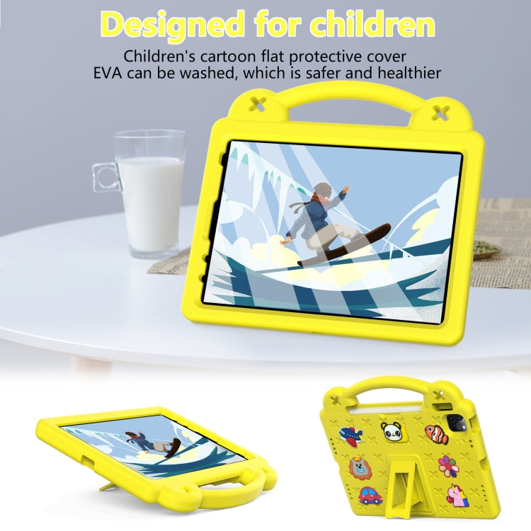 For iPad Air 11 2025 / 2024 Handle Kickstand Children EVA Shockproof Tablet Case(Yellow)