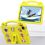 For iPad Air 11 2025 / 2024 Handle Kickstand Children EVA Shockproof Tablet Case(Yellow)