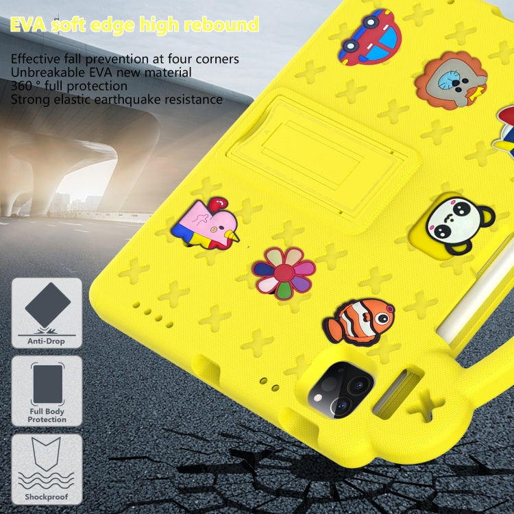 For iPad Air 11 2025 / 2024 Handle Kickstand Children EVA Shockproof Tablet Case(Yellow)