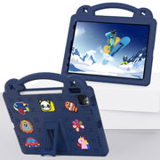 For iPad Air 11 2024 Handle Kickstand Children EVA Shockproof Tablet Case(Navy Blue)