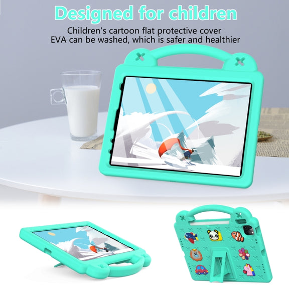 For  iPad Pro 11 2024 Handle Kickstand Children EVA Shockproof Tablet Case(Mint Green)