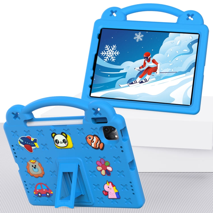 For  iPad Pro 11 2024 Handle Kickstand Children EVA Shockproof Tablet Case(Sky Blue)