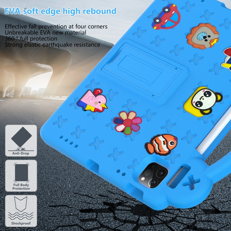 For  iPad Pro 11 2024 Handle Kickstand Children EVA Shockproof Tablet Case(Sky Blue)