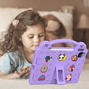 For  iPad Pro 11 2024 Handle Kickstand Children EVA Shockproof Tablet Case(Light Purple)