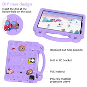 For  iPad Pro 11 2024 Handle Kickstand Children EVA Shockproof Tablet Case(Light Purple)