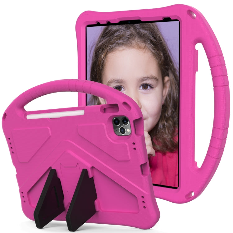 For iPad Air 11 2024 EVA Shockproof Tablet Case with Holder(RoseRed)